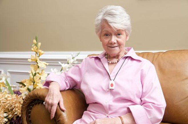 senior wearing medical alert senior wearing medical alert